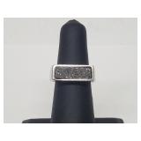 .925 Sterling Silver Black Crystal Ring .925 Sterling Silver Black Crystal Ring