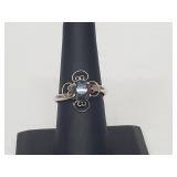 .925 Sterling Silver Gemstone Adjustable Ring .925 Sterling Silver Gemstone Adjustable Ring