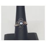 .925 Sterling Silver Gemstone Adjustable Ring