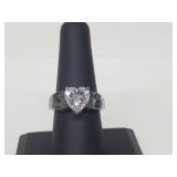 .925 Sterling Silver CZ Heart Ring