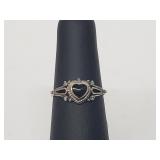 .925 Sterling Silver Onyx Heart Ring .925 Sterling Silver Onyx Heart Ring