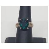 .925 Sterling Silver Emerald Ring .925 Sterling Silver Emerald Ring