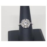 .925 Sterling Silver Gemstone Flower Ring .925 Sterling Silver Gemstone Flower Ring