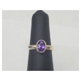 .925 Sterling Silver Amethyst Ring