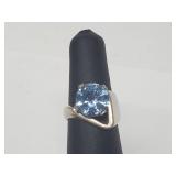 .925 Sterling Silver Taxco Topaz Ring