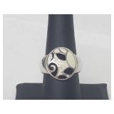 .925 Sterling Silver Enameled Ring .925 Sterling Silver Enameled Ring