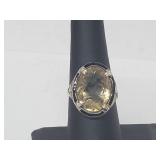 .925 Sterling Silver Etched Glass Ring .925 Sterling Silver Etched Glass Ring