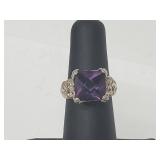 .925 Sterling Silver Amethyst Ring