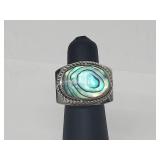 .925 Sterling Silver Abalone Ring