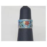 .925 Siam Sterling Silver Floral Band .925 Siam Sterling Silver Floral Band