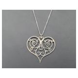 .925 Sterl Silver Heart Pendant & Chain .925 Sterl Silver Heart Pendant & Chain