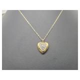 Vermeil/.925 Sterl Heart Locket & Chain