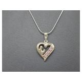 .925 Sterl Pink Tourmaline Heart Pend & Chain .925 Sterl Pink Tourmaline Heart Pend & Chain