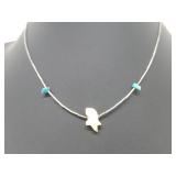 .925 Sterling Silver Native American Beaded Neckla .925 Sterling Silver Native American Beaded Neckla
