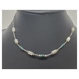 .925 Sterling Silver Native American Beaded Neckla .925 Sterling Silver Native American Beaded Neckla