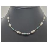 .925 Sterling Silver Native American Beaded Neckla