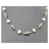 .925 Sterling Silver Faux Pearl Necklace .925 Sterling Silver Faux Pearl Necklace