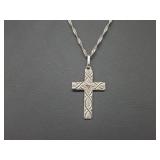 .925 Sterling Silver Cross Pendant & Chain .925 Sterling Silver Cross Pendant & Chain