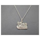 .925 Sterling Silver Mt Rushmore Pendant & Chain .925 Sterling Silver Mt Rushmore Pendant & Chain