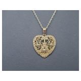 Vermeil/.925 Sterling Silver Heart Pend & Chain