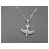 .925 Sterling Silver Bird Pendant & Chain