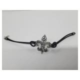 .925 Sterling Silver Leather Bracelet .925 Sterling Silver Leather Bracelet