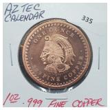 1oz .999 Copper Aztec Calendar Round 1oz .999 Copper Aztec Calendar Round