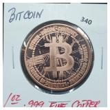 1oz .999 Copper Bitcoin Round 1oz .999 Copper Bitcoin Round