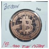 1oz .999 Copper Bitcoin Round