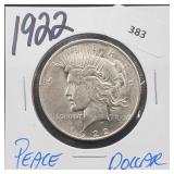 1922 90% Silver Peace $1 Dollar