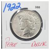 1922 90% Silver Peace $1 Dollar