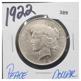 1922 90% Silver Peace $1 Dollar