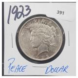 1923 90% Silver Peace $1 Dollar