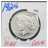 1924 90% Silver Peace $1 Dollar