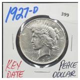 Key Date 1927-D 90% Silver Peace $1 Dollar Key Date 1927-D 90% Silver Peace $1 Dollar
