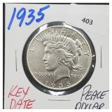 Key Date 1935 90% Silver Peace $1 Dollar Key Date 1935 90% Silver Peace $1 Dollar