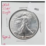 2021 1oz .999 Silver Eagle Type 2