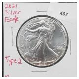 2021 1oz .999 Silver Eagle Type 2 2021 1oz .999 Silver Eagle Type 2