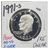 1971-S Proof 40% Silver Ike $1 Dollar