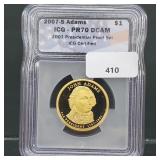 ICG 2007-S PR70DCAM Adams $1 Dollar