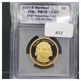 ICG 2007-S PR70DCAM Madison $1 Dollar