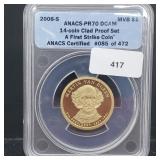 ANACS 2008-S PR70DCAM Van Buren $1 Dollar ANACS 2008-S PR70DCAM Van Buren $1 Dollar