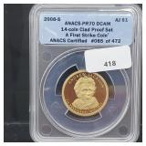 ANACS 2008-S PR70DCAM Jackson $1 Dollar