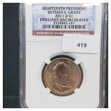 NGC 2011-D BU Grant $1 Dollar