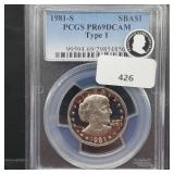PCGS 1981-S PR69DCAM Type 1 SBA $1 Dollar PCGS 1981-S PR69DCAM Type 1 SBA $1 Dollar