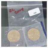 2-2004 UNC Sacagawea $1 Dollars 2-2004 UNC Sacagawea $1 Dollars