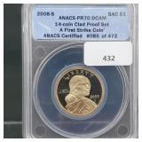 ANACS 2008-S PR70DCAM Sacagawea $1 Dollar