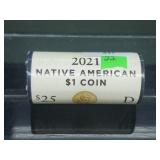 Roll 2021 D Native American $1 Dollars