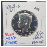 1969-S Proof 40% Silver JFK Half $1 Dollar 1969-S Proof 40% Silver JFK Half $1 Dollar