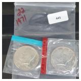 2-1971 JFK Half $1 Dollars 2-1971 JFK Half $1 Dollars